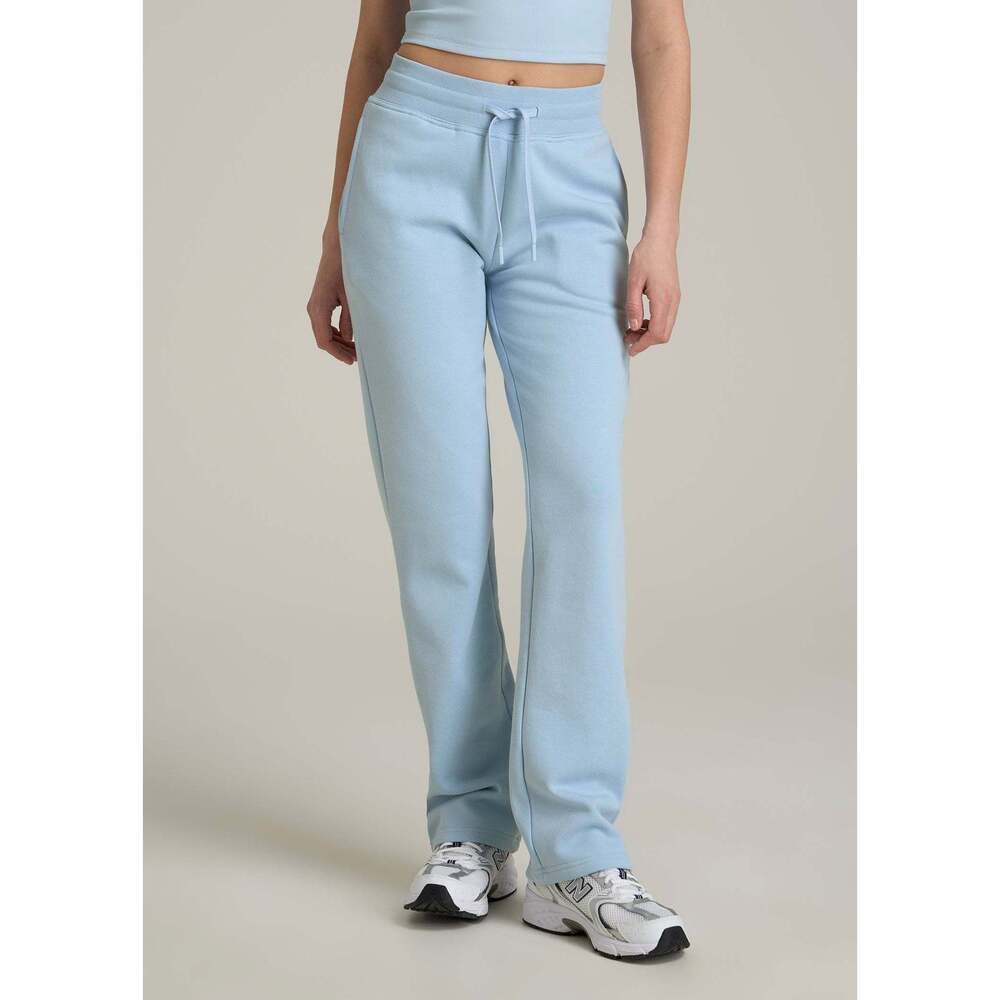 American Tall Wearever Fleece Open-Bottom Sweatpants for Tall Women in Ice Blue